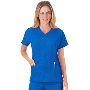 Plus Size Jockey Scrubs Modern Solid Illusions V-Neck Top