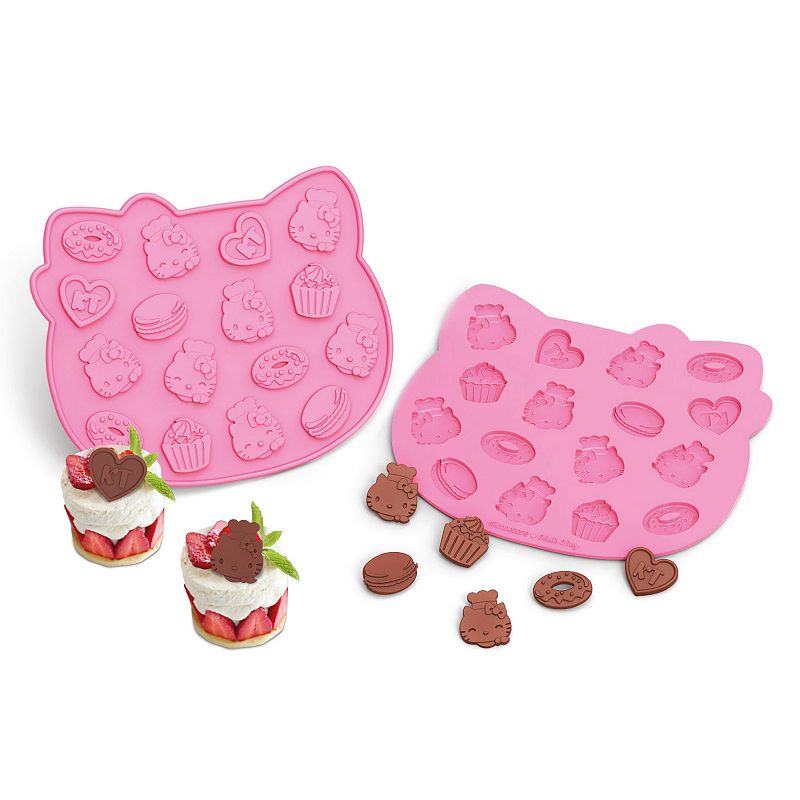 Siliconezone Hello Kitty Nonstick Aluminum Chocolate Chip Mold, Pink