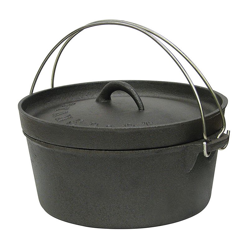 Stansport 4-Quart Cast Iron Dutch Oven, Black