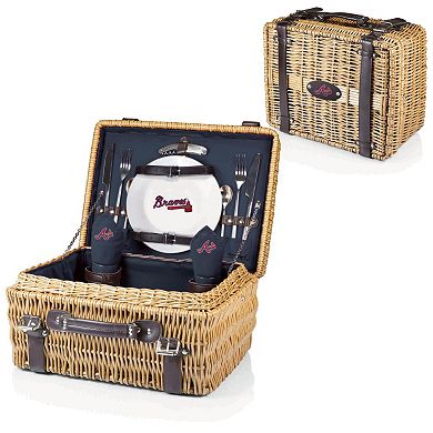 Picnic Time Atlanta Braves Champion Willow Picnic Basket with Service for 2
