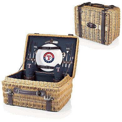Picnic Time Texas Rangers Champion Willow Picnic Basket with Service for 2