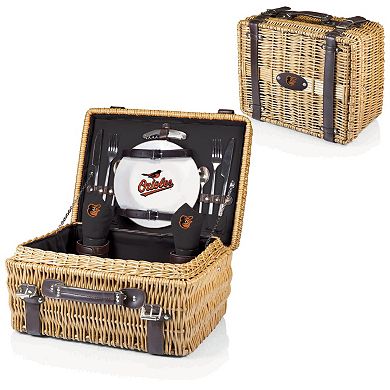 Picnic Time Baltimore Orioles Champion Willow Picnic Basket with Service for 2