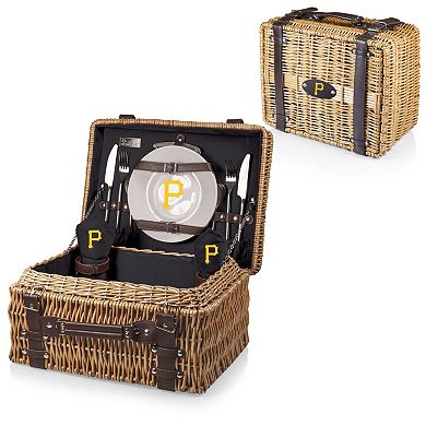 Picnic Time Pittsburgh Pirates Champion Willow Picnic Basket with Service for 2