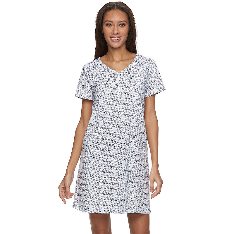 Cotton Blend Short Sleeve Nightgown Kohl's