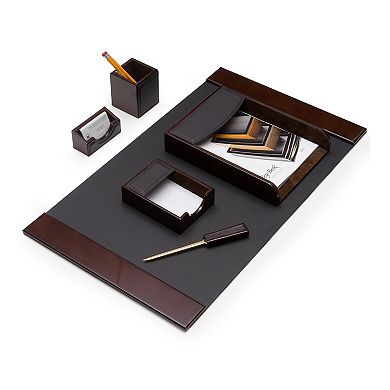Bey-Berk  6-piece Brown Leather Desk Set