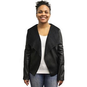 Women's MO-KA Faux-Leather Open-Front Jacket