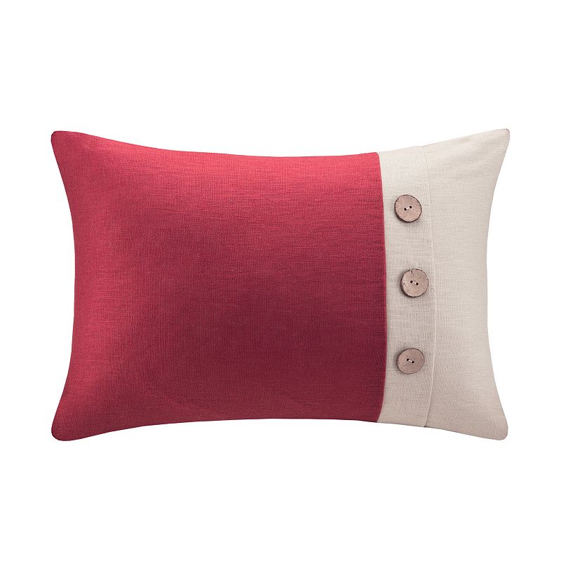 Madison Park One-Button Linen Throw Pillow DealTrend