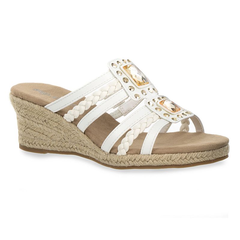 Easy Street White Wedge Sandals Kohl's