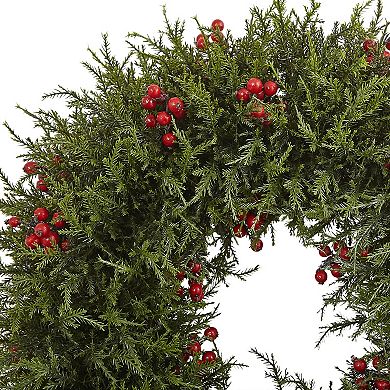 nearly natural Artificial Cedar Berry Wreath