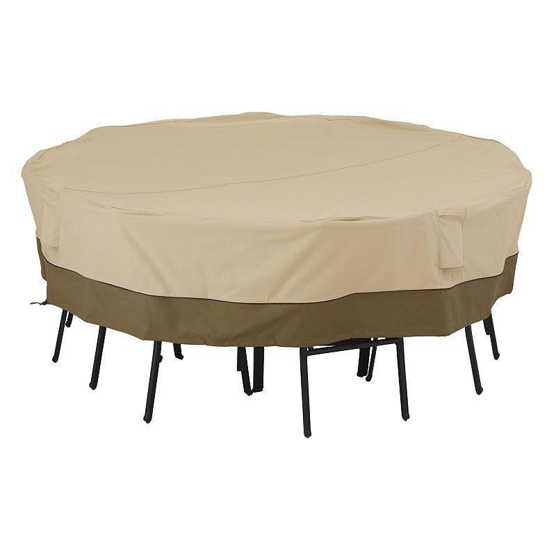 Outdoor Classic Accessories Veranda Square Large Patio Table and Chair Cover, Beig\/Green (Beig\/Khaki)
