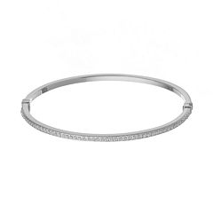Diamond Fascination 14k White Gold Bangle Bracelet 8-in. by