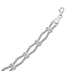 Diamond Fascination 14k White Gold Double-Wave Bracelet by