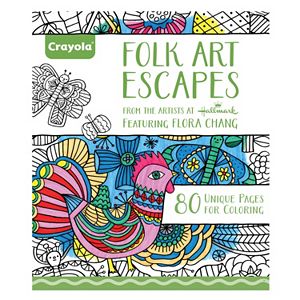 Crayola Folk Art Escapes Adult Coloring Book