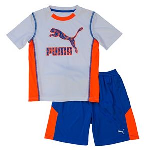 Boys 4-7 PUMA Colorblocked Tee & Shorts Set