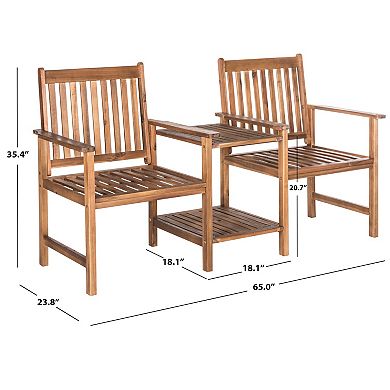 Safavieh Brea Twin Brown Patio Seating Bench