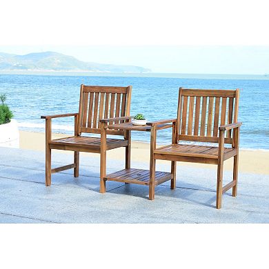 Safavieh Brea Twin Brown Patio Seating Bench