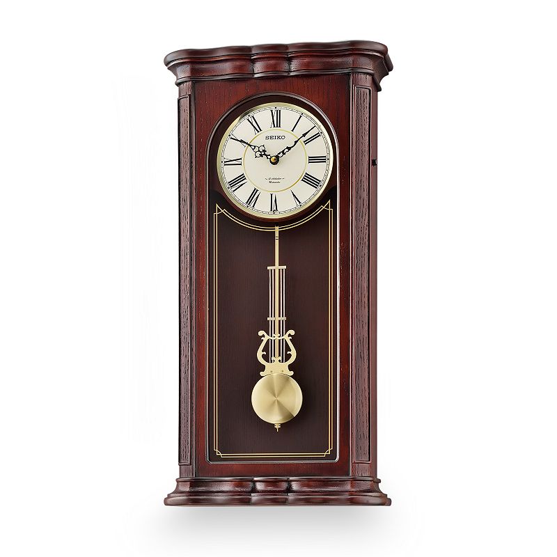 Seiko Wood Musical Pendulum Wall Clock - QXM361BLH, Brown