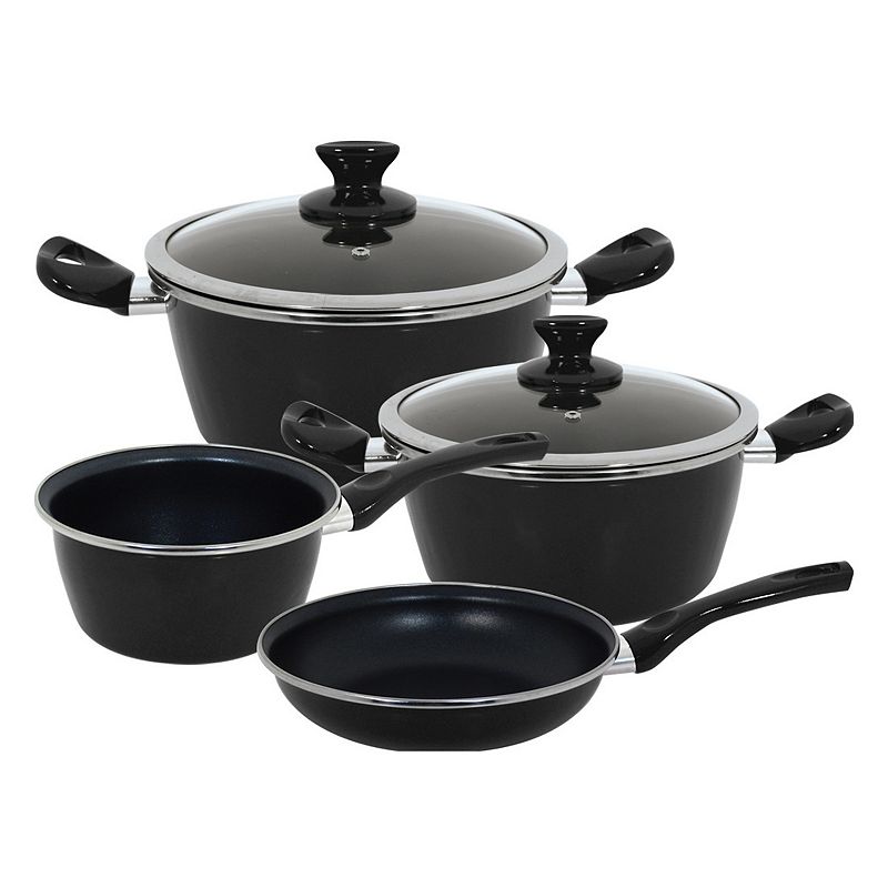 Magefesa Fit 7-pc. Nonstick Carbon Steel Cookware Set, Black