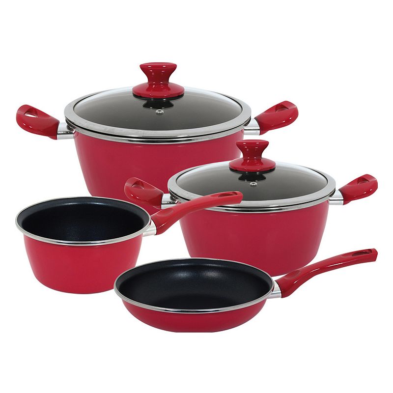 Magefesa Fit 7-pc. Nonstick Carbon Steel Cookware Set, Red