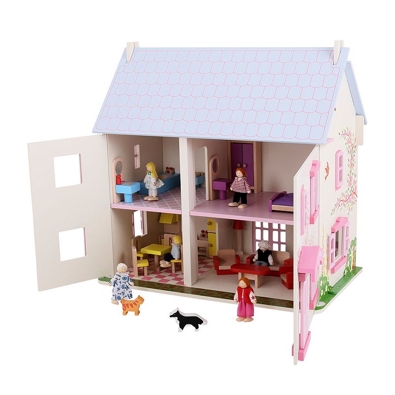 Bigjigs Toys Rose Cottage Dollhouse, Multicolor