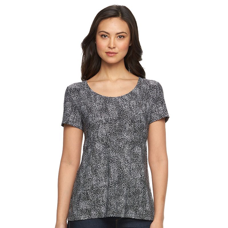Womens Short Sleeve Textured Top Kohl's