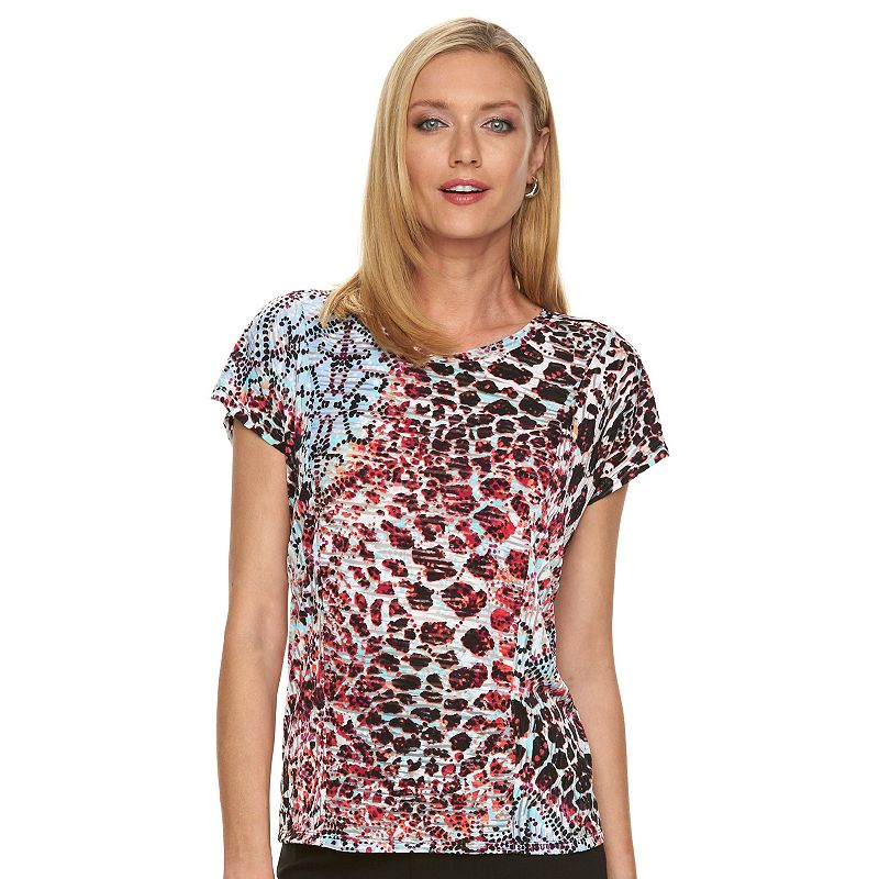 Womens Jacquard Short Sleeve Top | Kohl&#39;s