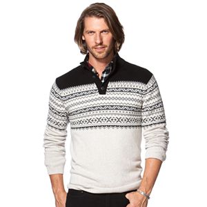 Men's Chaps Classic-Fit Fairisle Mockneck Sweater