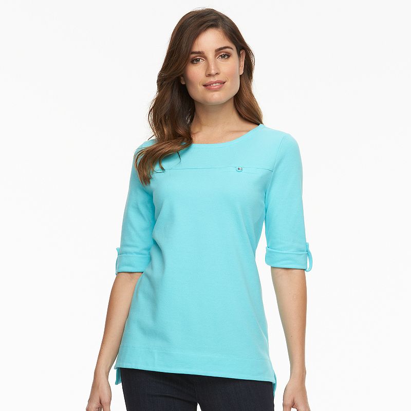 Womens Cotton 3/4 Sleeve Tee Kohl's