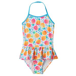 Girls 4-16 SO® Pineapple Halter One-Piece Swimsuit