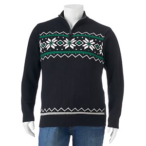 Big & Tall Chaps Fairisle Mockneck Sweater