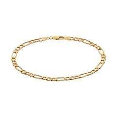 18k Gold Figaro Chain Bracelet 8.5 in. by