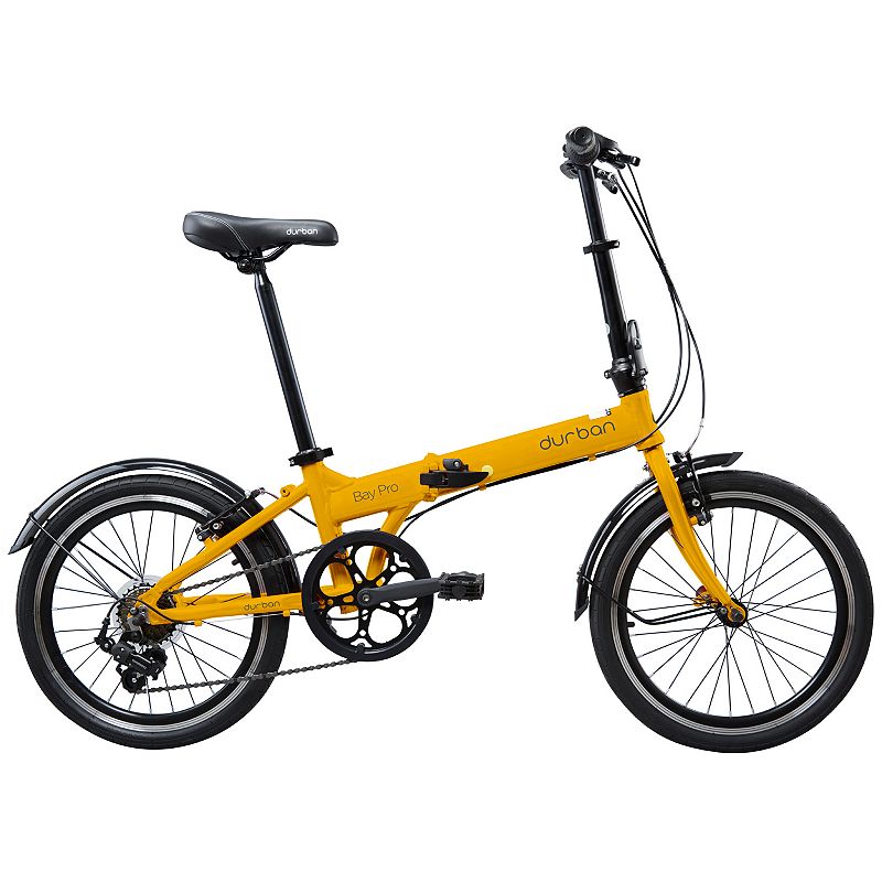 Durban Bikes Bay Pro 20-in. Wheel Folding Bike, Yellow