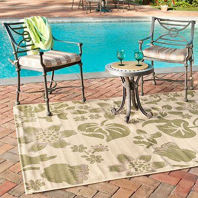 Safavieh Courtyard Lily Pad Floral Indoor Outdoor Rug