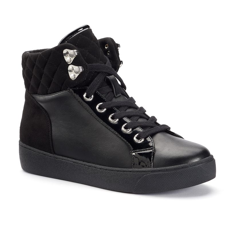 Juicy Couture Shawnie Women's High-Top Sneakers, Size: 6, Black
