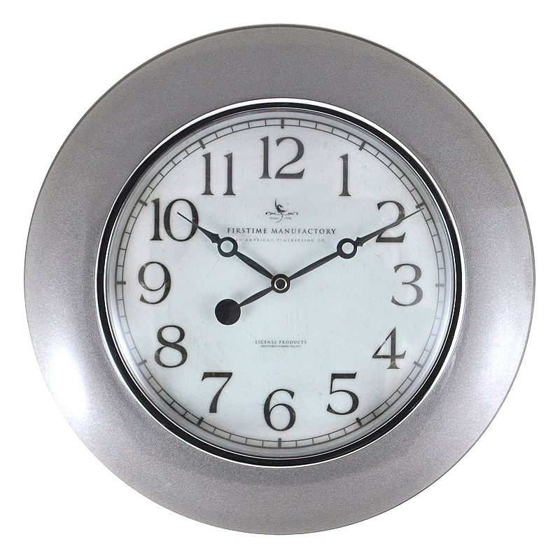 FirsTime Pewter Finish Wall Clock, Grey Other