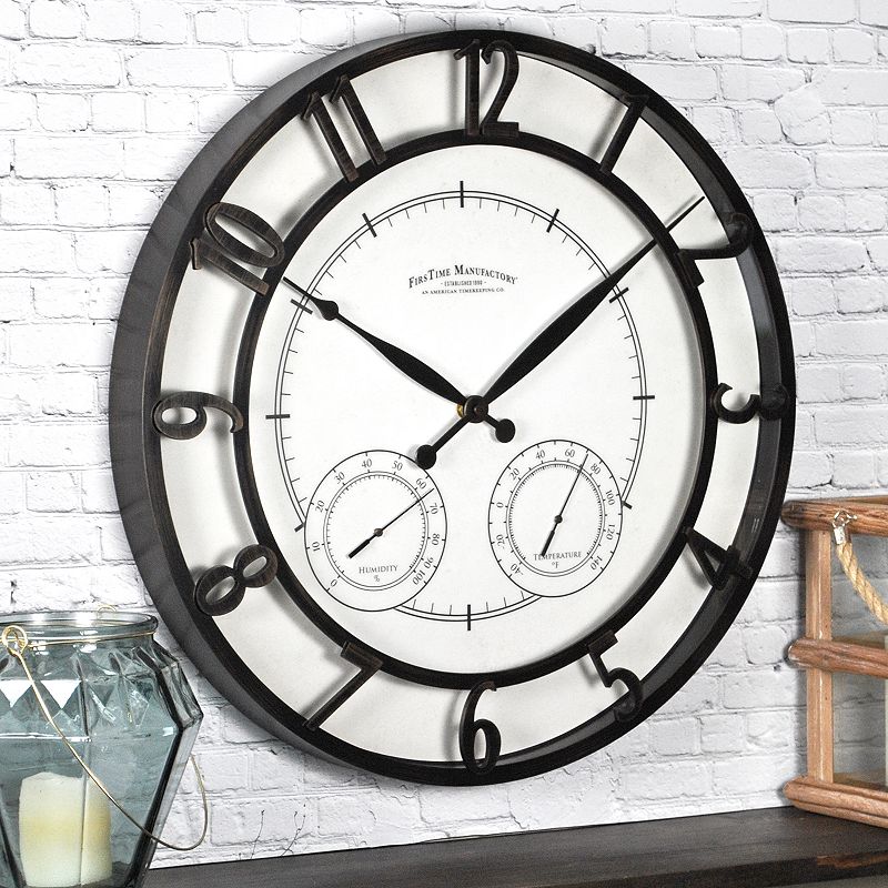 FirsTime Park Outdoor Wall Clock, Brown Oth