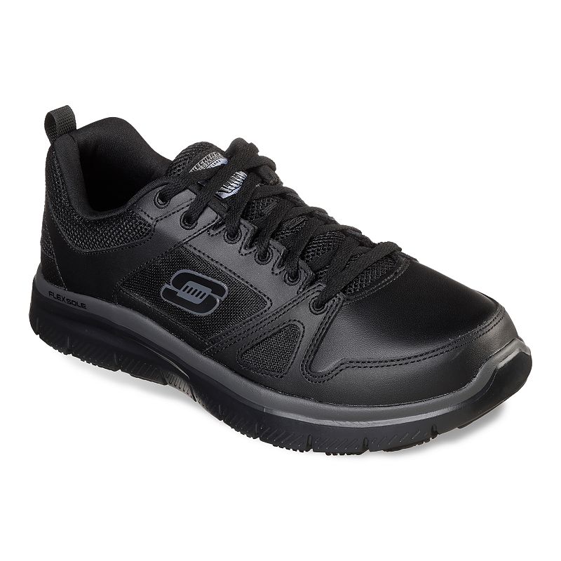 Skechers Relaxed Fit Flex Advantage Men's Slip-Resistant Work Shoes, Size: 9, Grey (Charcoal)