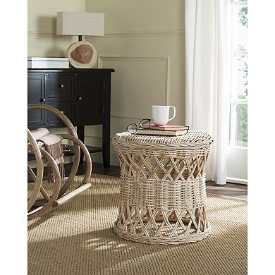 Safavieh Desta Wicker Round End Table