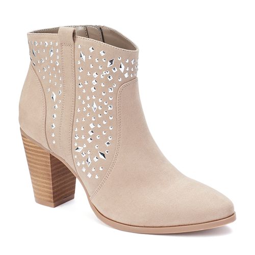 Jennifer Lopez Women's Studded Ankle Boots, Size: 5, Lt Beige