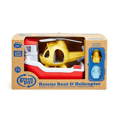 Green Toys Rescue Boat & Helicopter Set
