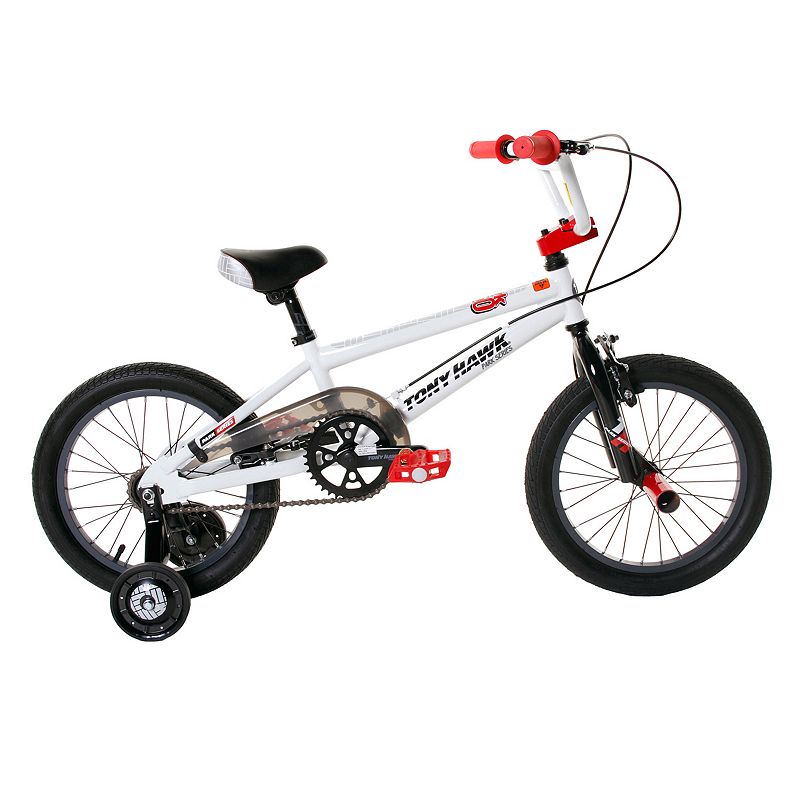 Boys Dynacraft Tony Hawk 16-Inch Wheel HWK 360 BMX Bike with Training Wheels, White