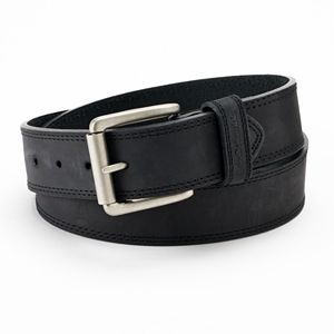 Men's Columbia Bridle Double-Stitched Brown Leather Belt