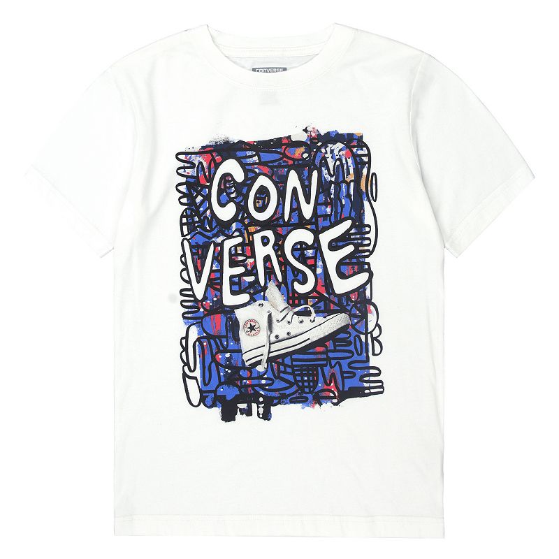 Boys 8-20 Converse Shoe Tee, Boy's, Size: Small, White