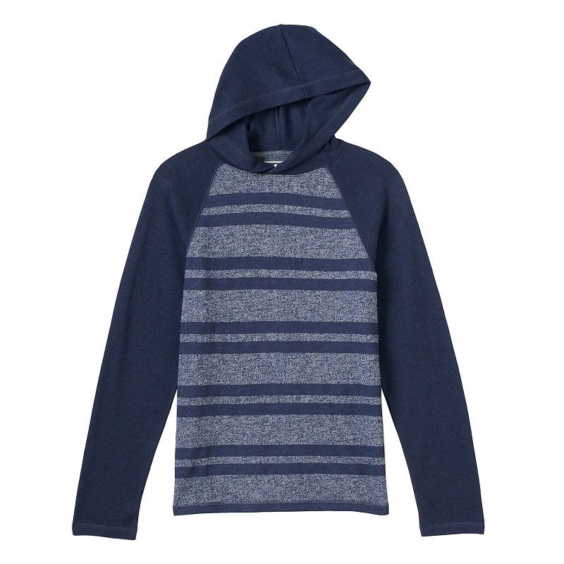 Boys 8-20 Urban Pipeline Striped Hooded Tee, Boy's, Size: Large, Blue (Navy)
