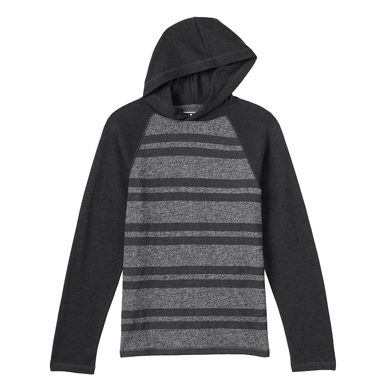 Boys 8-20 Urban Pipeline Striped Hooded Tee, Boy's, Size: Large, Dark Grey