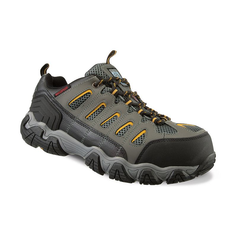 Skechers Work Blais Steel Toe Men's Waterproof Work Shoes, Size: 7.5, Dark Grey