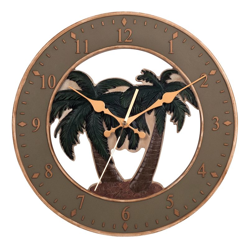 Palm Tree Wall Clock, Green