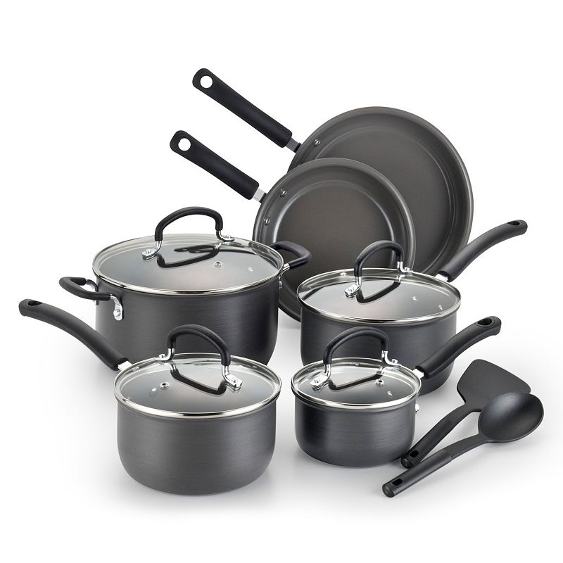 T-Fal Precision 12-pc. Ceramic Hard Anodized Cookware Set, Grey