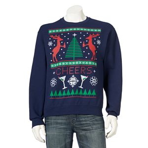 Men's Ugly Christmas Cheers Reindeer Sweatshirt