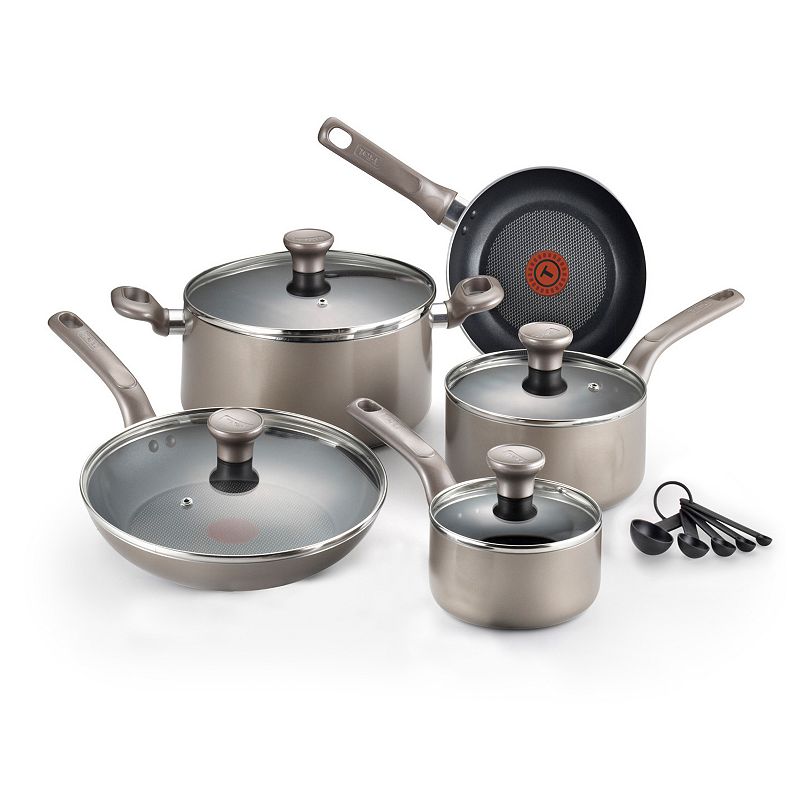 T-Fal Excite 14-pc Nonstick Aluminum Cookware Set, Grey